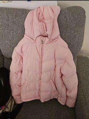 Athletic Works Pink Puffer Jacket with Hood